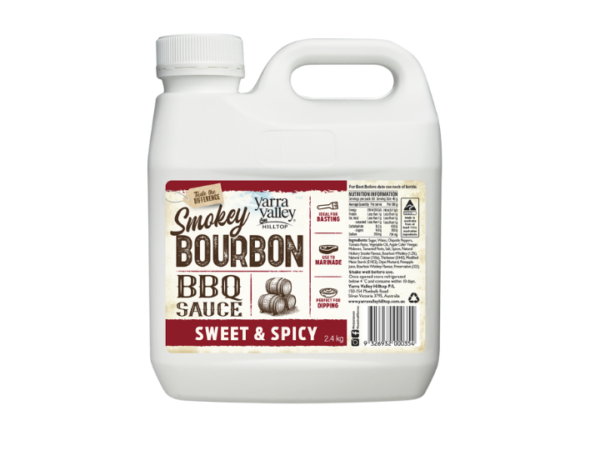 Yarra Valley Hilltop Smokey Bourbon BBQ Sauce Sweet & Spicy 2.4kg